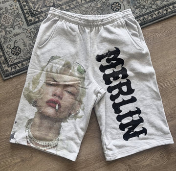Merlin Father Wife Of Pain Sweat Shorts Grey