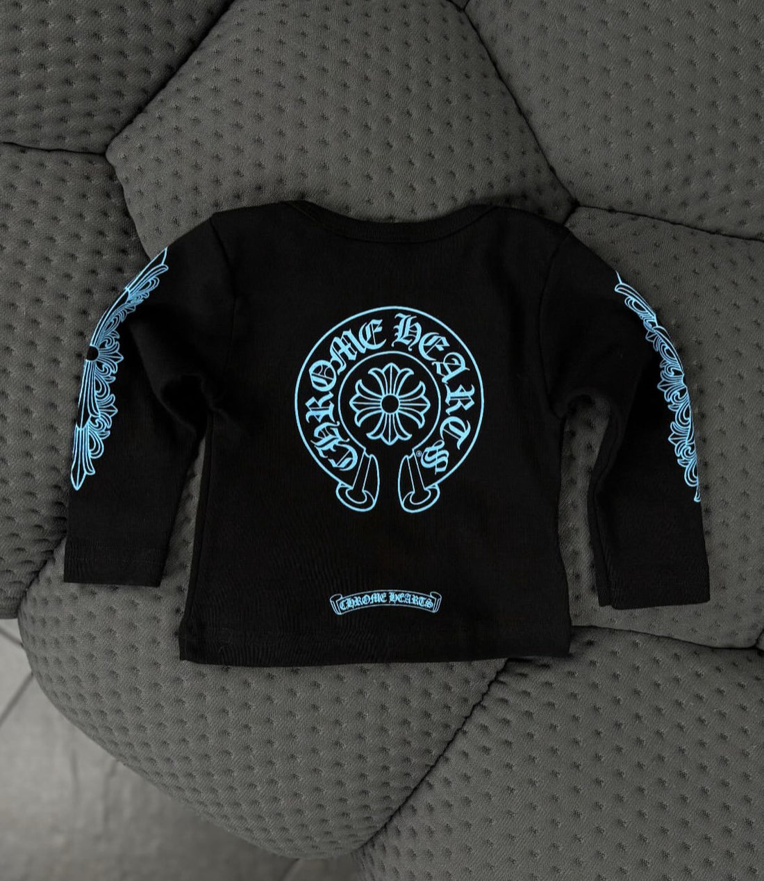 Baby Chrome Hearts Long Sleeve T-Shirt Black/Baby Blue