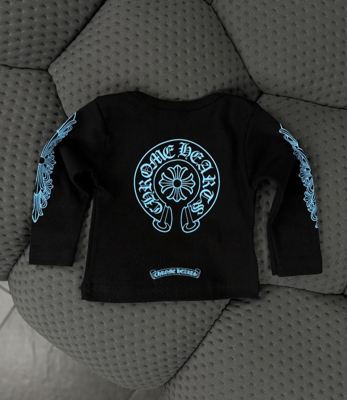 Baby Chrome Hearts Long Sleeve T-Shirt Black/Baby Blue