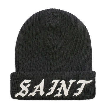Saint Mxxxxx Logo Appliqué Beanie Black