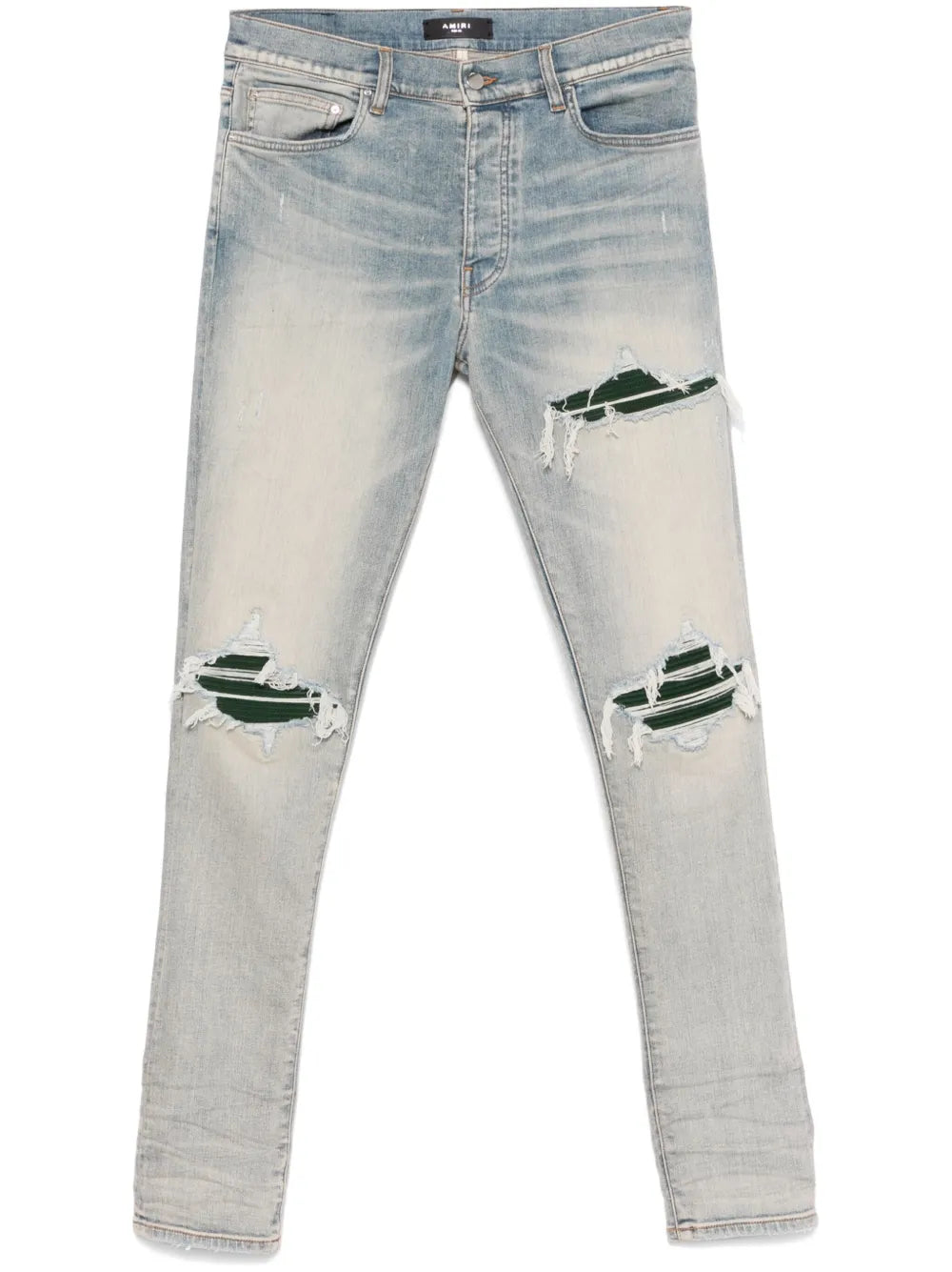 Light Wash Amiri Mx1 Green Patch