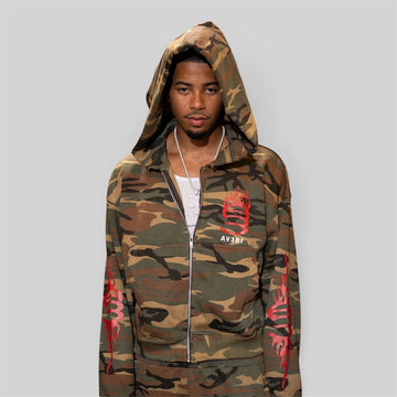 Av3ri Camo Flame Sweatsuit Red/Camo