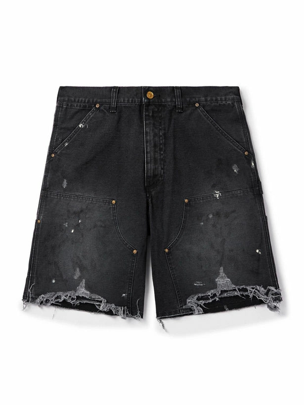 Saint Mxxxxx Distressed Carpenter Denim Shorts