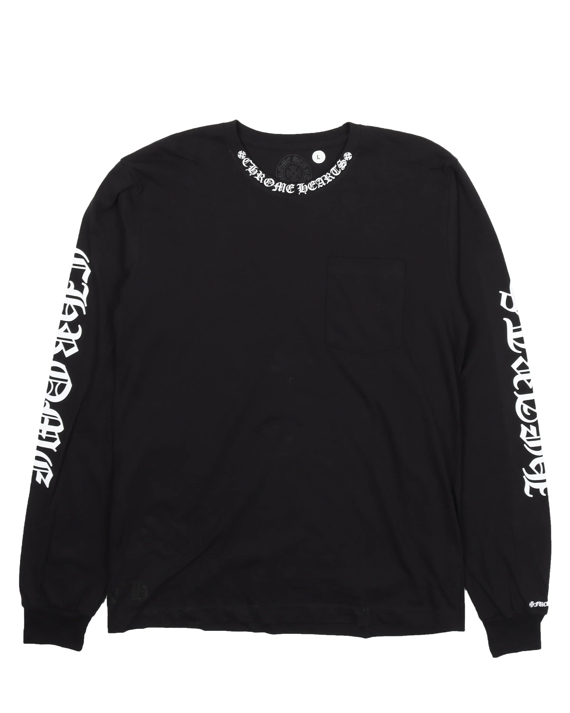 Chrome Hearts Neck Logo Long Sleeve T-Shirt Black/White