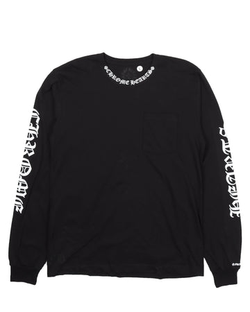 Chrome Hearts Neck Logo Long Sleeve T-Shirt Black/White