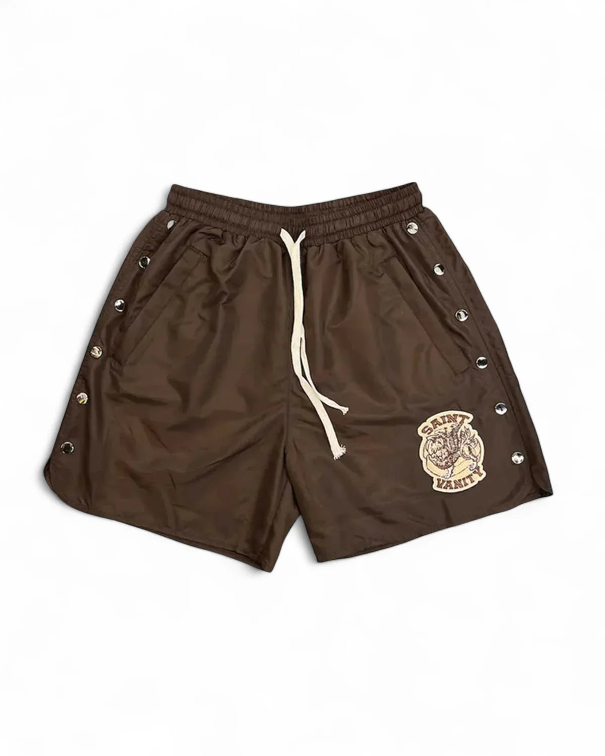 Saint Vanity Brown Nylon Shorts