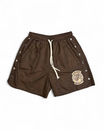 Saint Vanity Brown Nylon Shorts