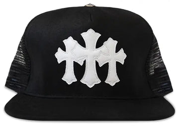 Chrome Hearts Leather Cemetery Trucker Hat Black