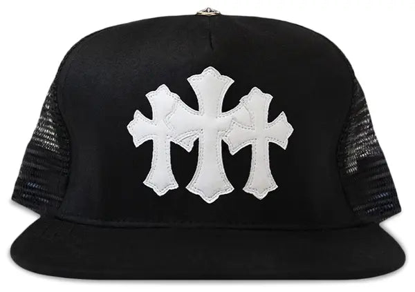 Chrome Hearts Leather Cemetery Trucker Hat Black