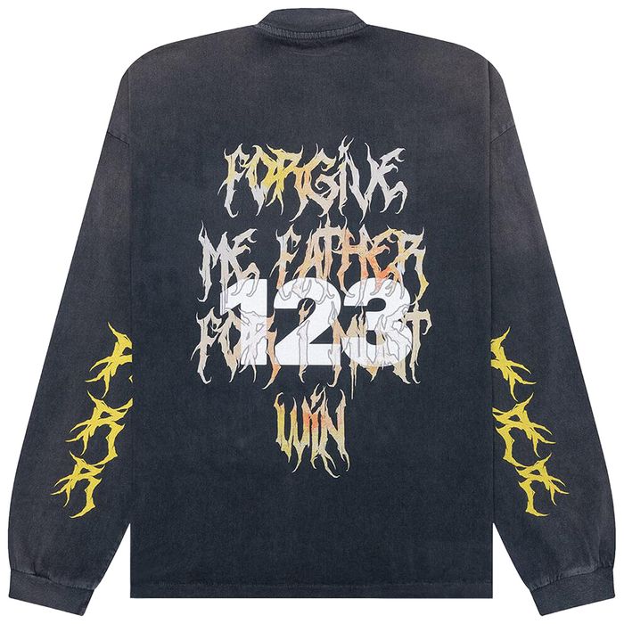 RIVINGTON roi Rebris Forgive Me Long Sleeve Vintage Tee ‘Vintage Black’