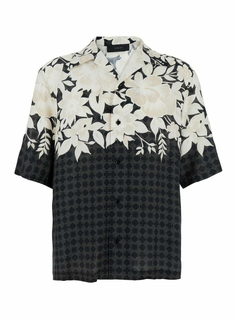 Amiri Garden Camp Button Up Shirt Black