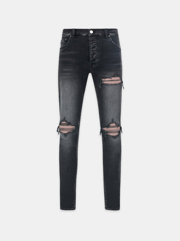 Amiri MX1 Black Denim Pink Patch
