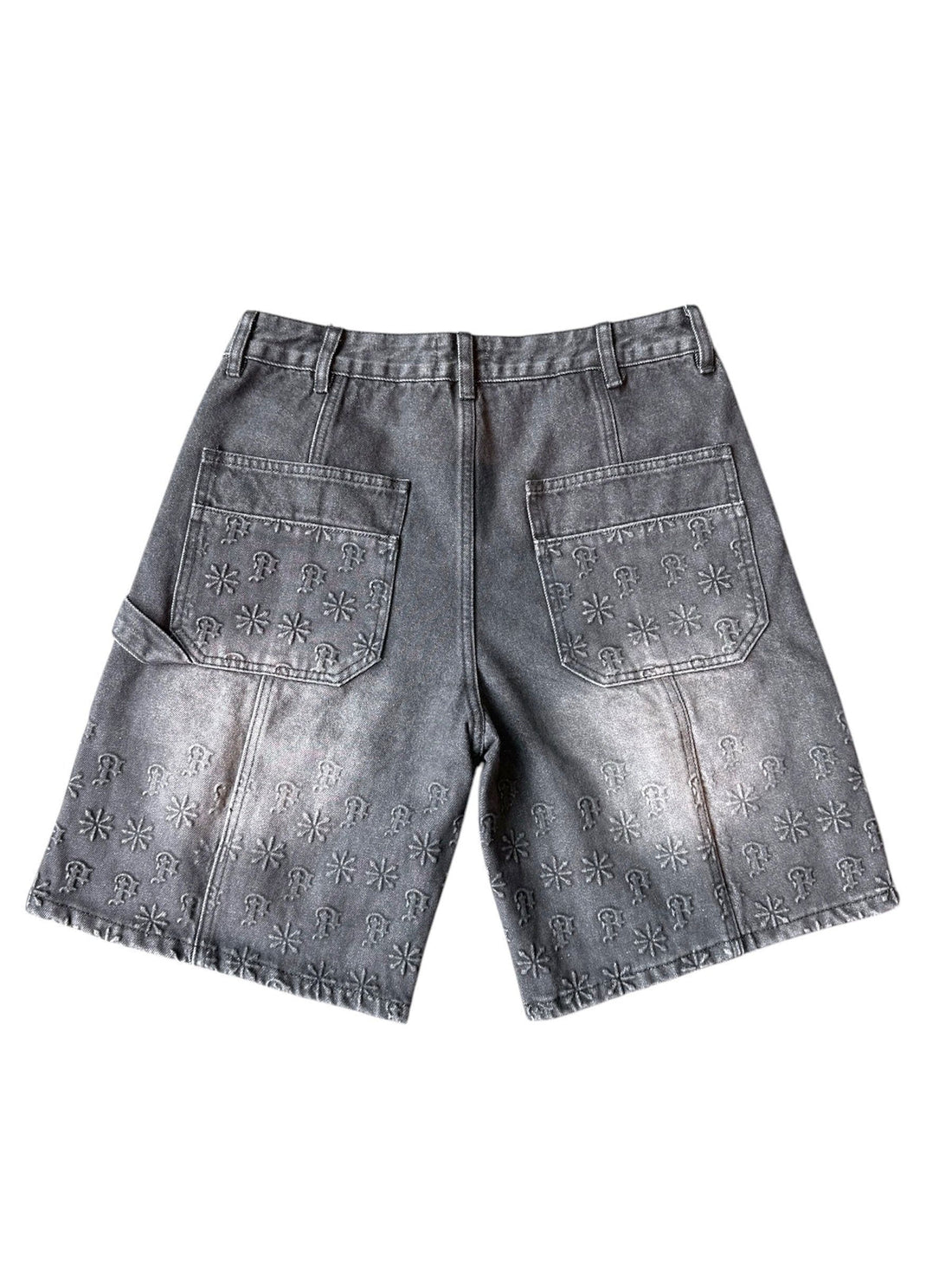 Prestige Black Embossed Denim Jorts