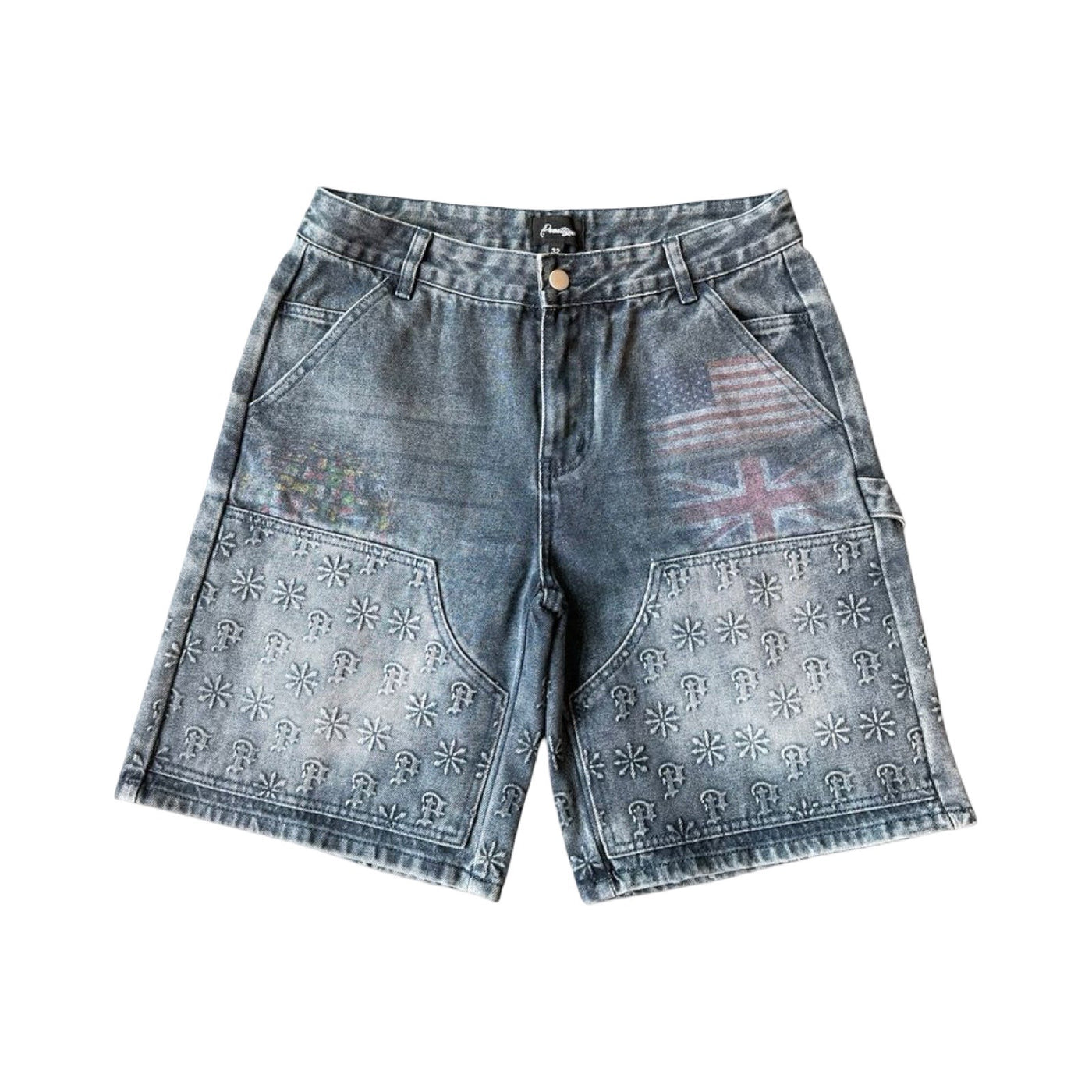 Prestige “Embossed” Denim Shorts Blue
