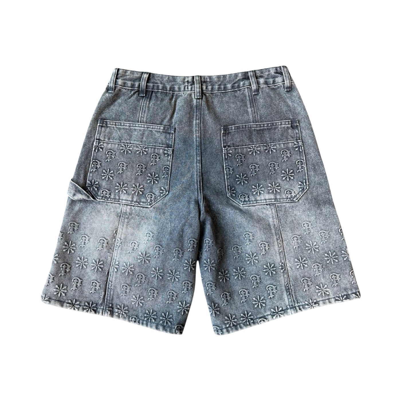 Prestige “Embossed” Denim Shorts Blue