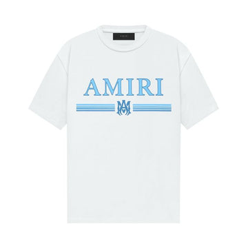 Amiri Bar Logo T-Shirt White Baby Blue