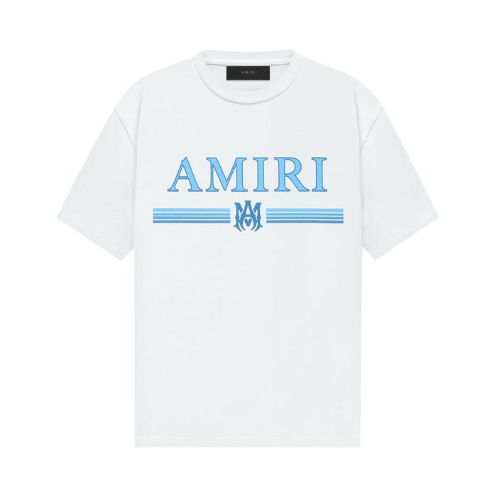 Amiri Bar Logo T-Shirt White Baby Blue