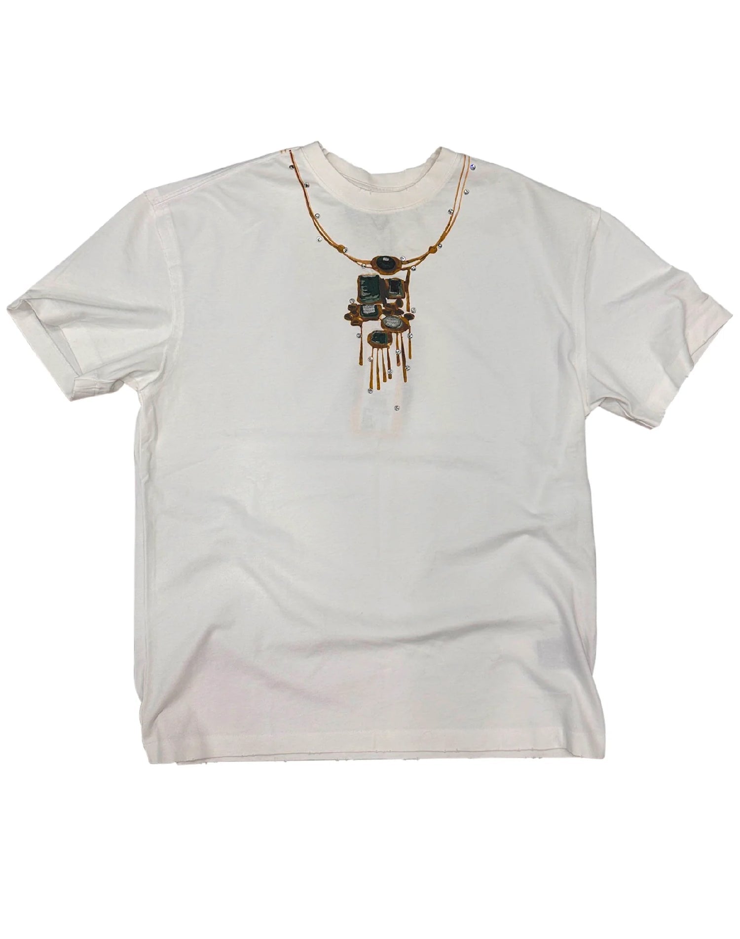 Birth Of A Royal Child Gemstone Necklace Print T-Shirt White