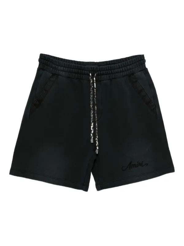 Amiri Bleach Bandana Shorts Black