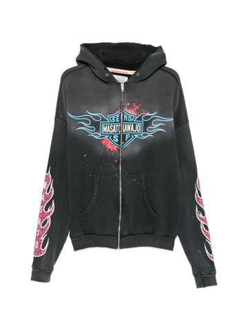 SECND SLF Masato Kawajo Firestorm Zip-Up Cotton Hoodie