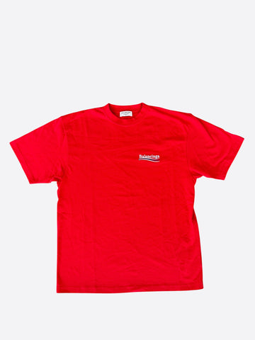 Balenciaga Red Campaign Logo T-Shirt