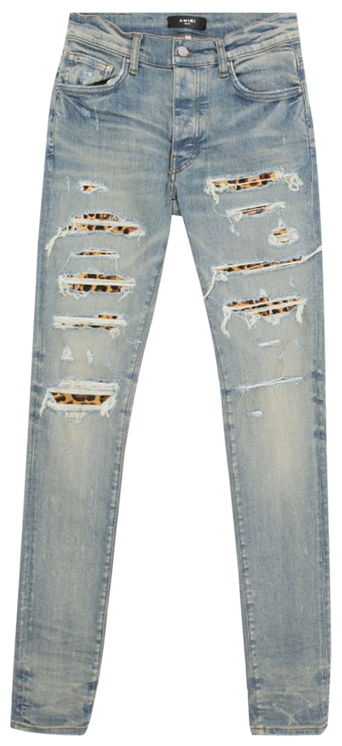 Amiri Leopard Thrasher Jeans