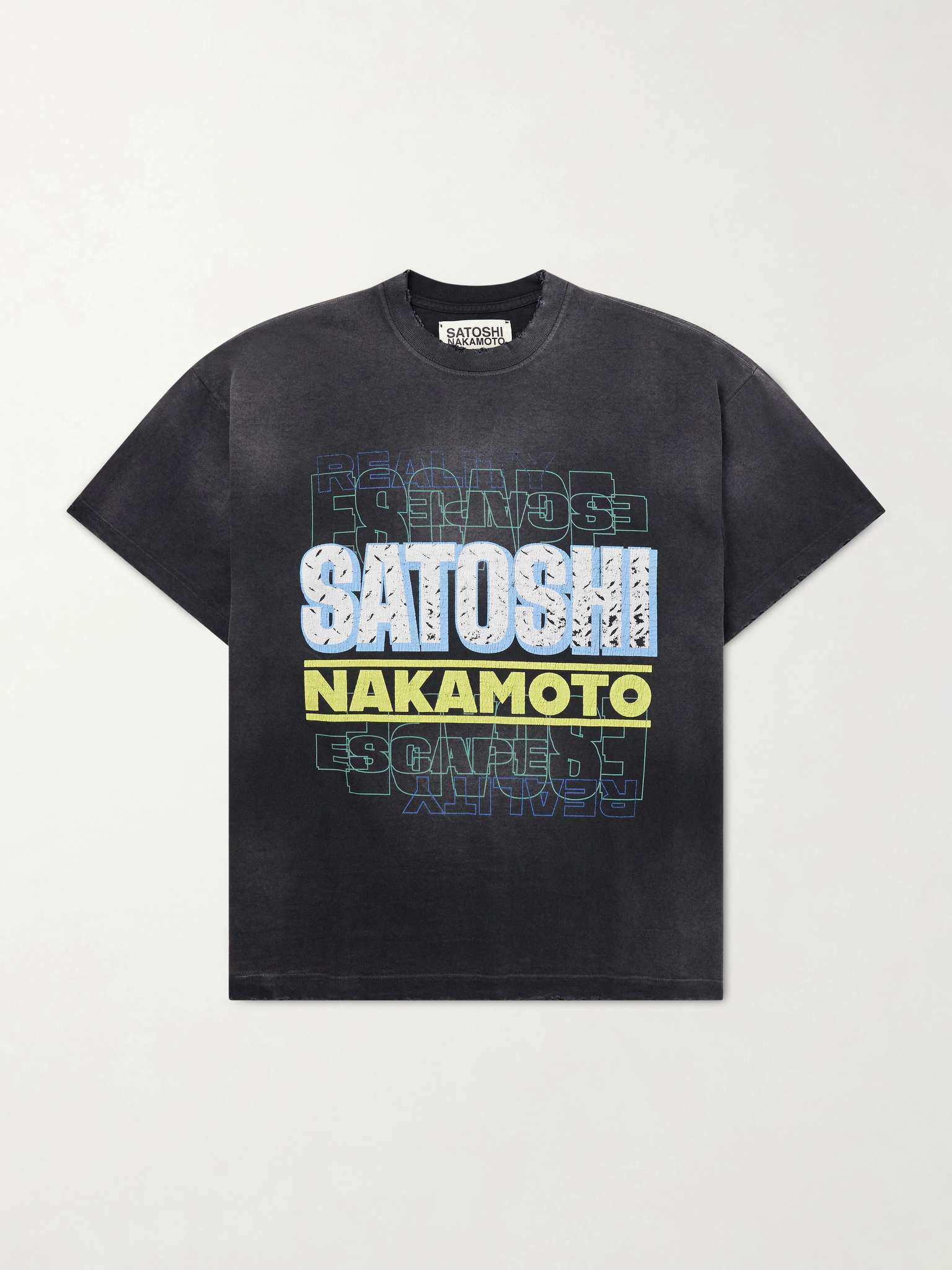 Satoshi Nakamoto Escape Reality Logo Print T-Shirt