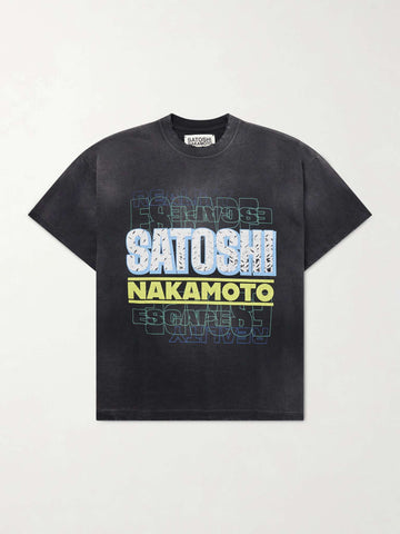 Satoshi Nakamoto Escape Reality Logo Print T-Shirt