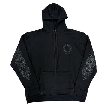 Chrome Hearts Blacked Out Horseshoe Logo Hoodie
