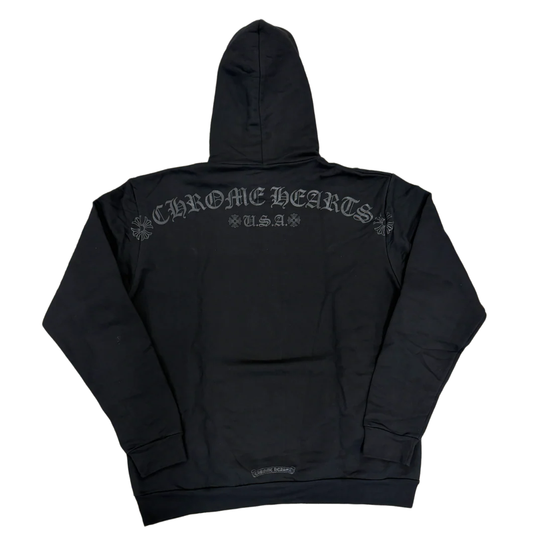 Chrome Hearts Blacked Out Horseshoe Logo Hoodie