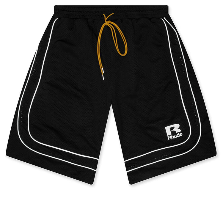 Rhude Baggy Mesh Basketball Shorts Black/White