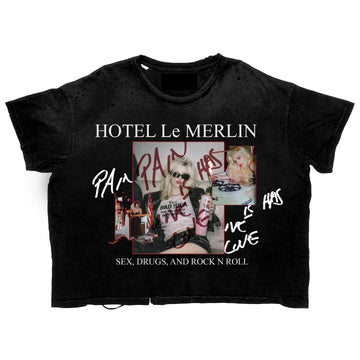 Merlin’s Father Hotel Le Merlin T-Shirt Black