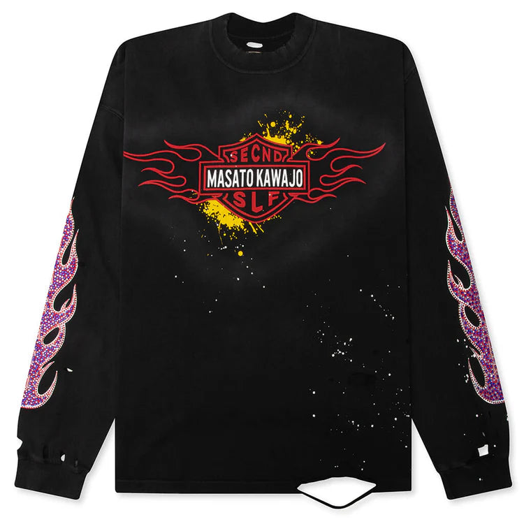 Secnd Slf X Masato Kawajo Firestorm Vintage Long Sleeve Yellow Red Pink