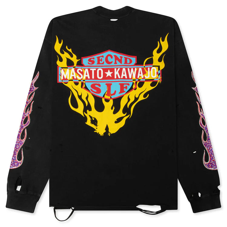 Secnd Slf X Masato Kawajo Firestorm Vintage Long Sleeve Yellow Red Pink