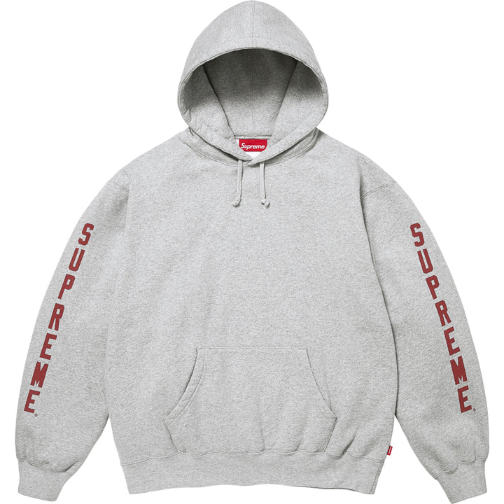 Supreme Washed Logo Hoodie Grey Red