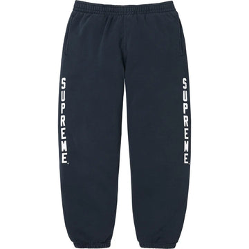 Supreme Washed Logo Sweatpants Navy Blue