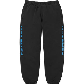 Supreme Washed Logo Sweatpants Black Blue