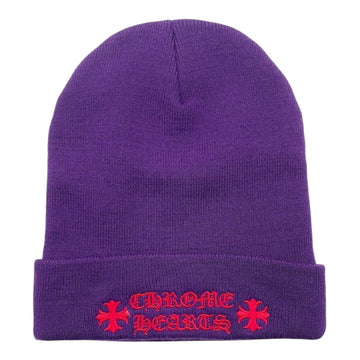 Chrome Hearts Logo Beanie Purple Red