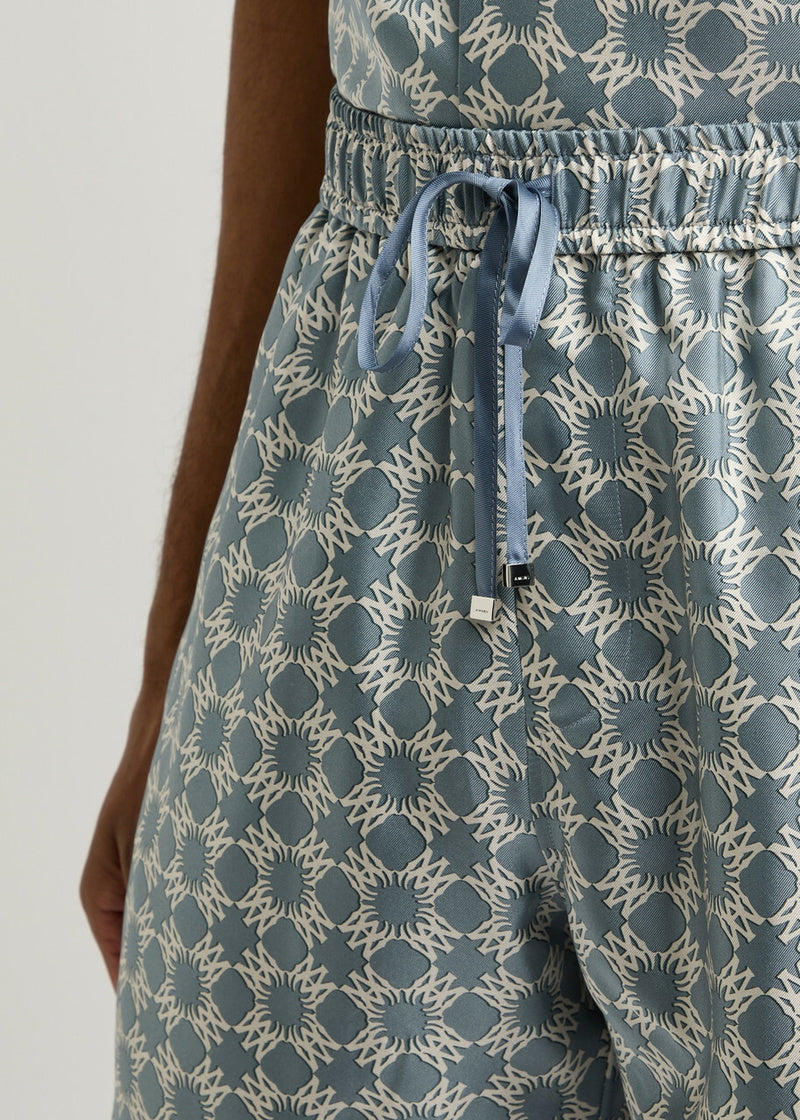 Amiri MA Quad Printed Silk Shorts Blue