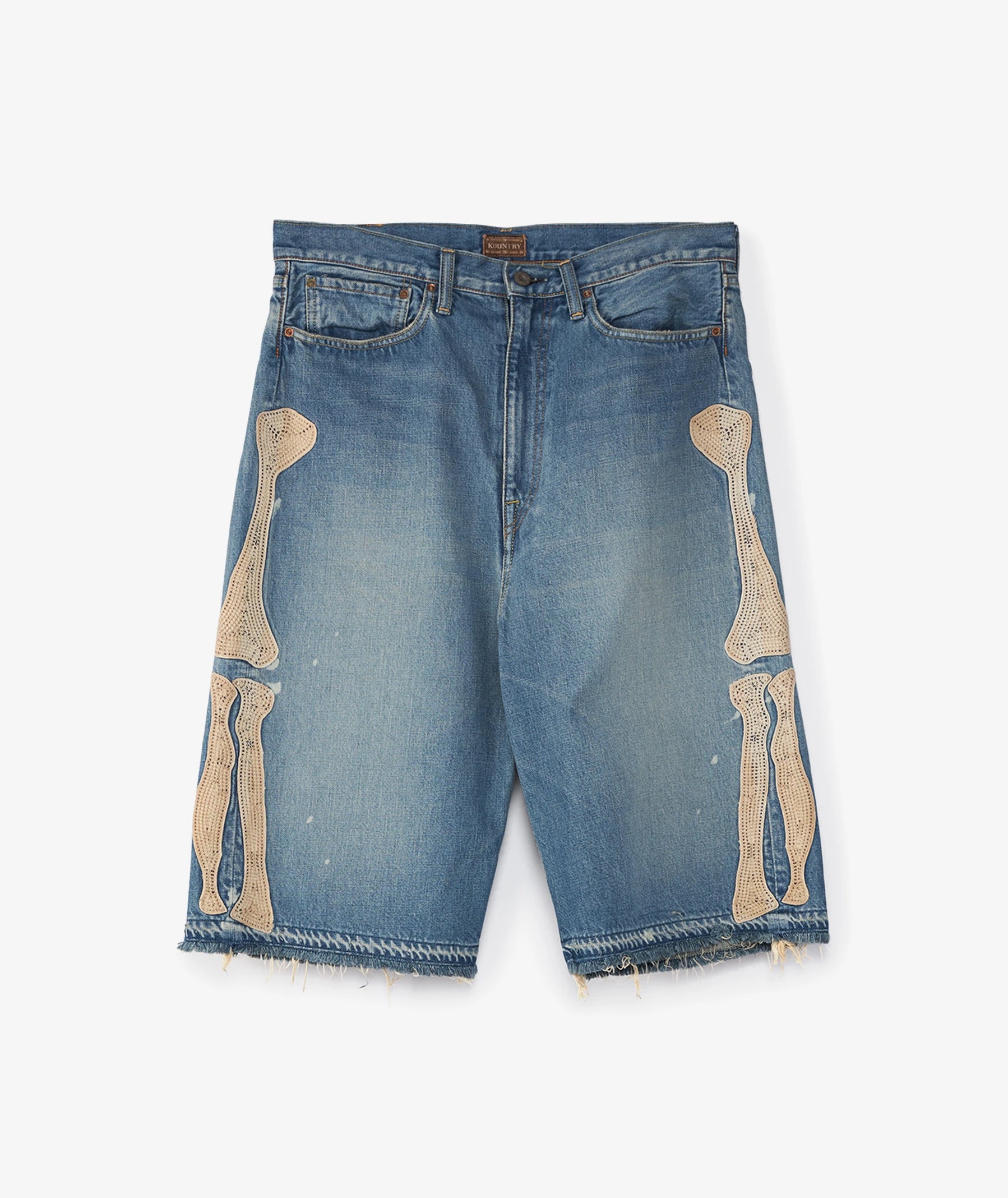 KAPITAL Bone Denim Shorts Blue