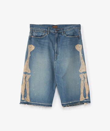 KAPITAL Bone Denim Shorts Blue