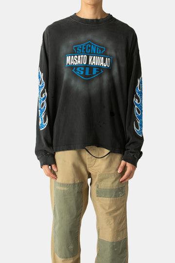 Masato Kawajo X Secnd Slf Firestorm Vintage Long Sleeve Blue