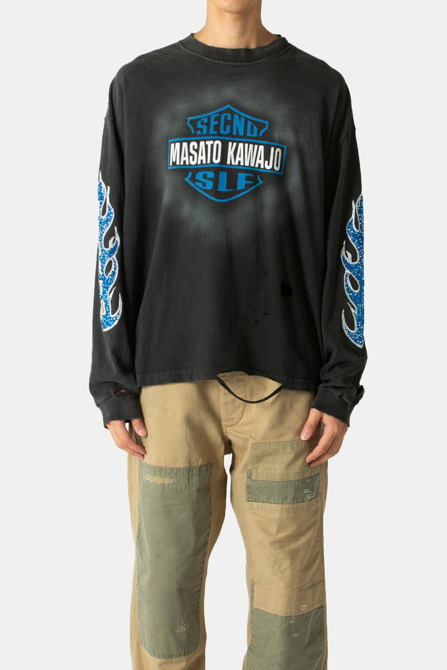 Masato Kawajo X Secnd Slf Firestorm Vintage Long Sleeve Blue