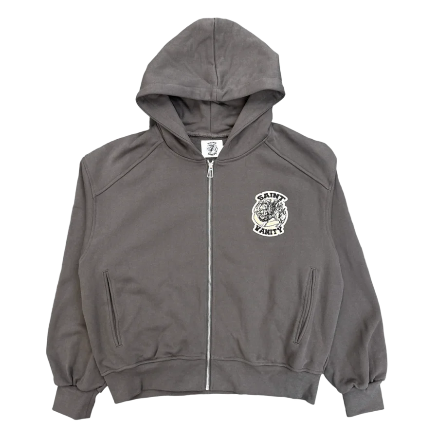 Saint Vanity Uniform Zip Up Hoodie Grey