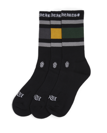 Chrome Hearts 3 Pack Sports Socks Black