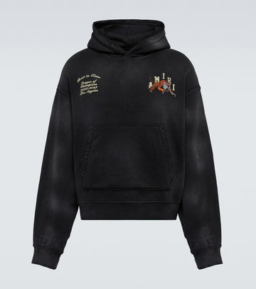 Amiri Tiger Varsity Logo Hoodie Black Washed