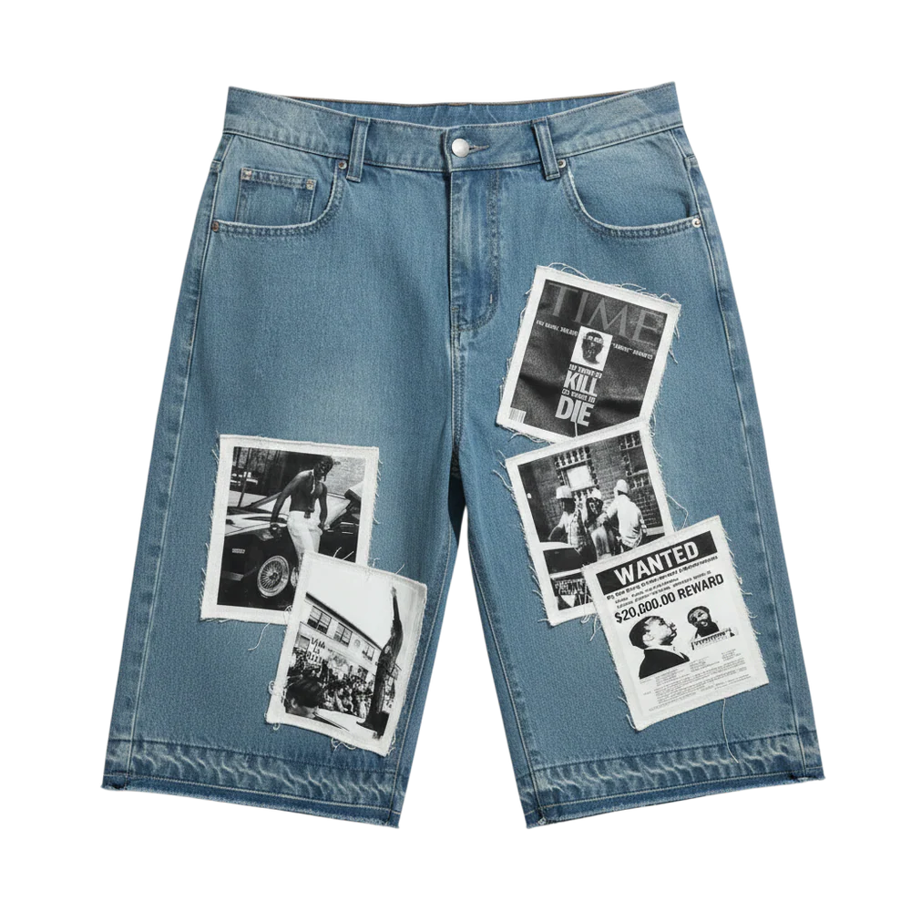Fraternal Desires WATTBA Denim Shorts Blue