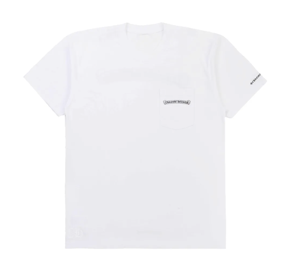 Chrome Hearts Scroll Logo Pocket T-shirt White