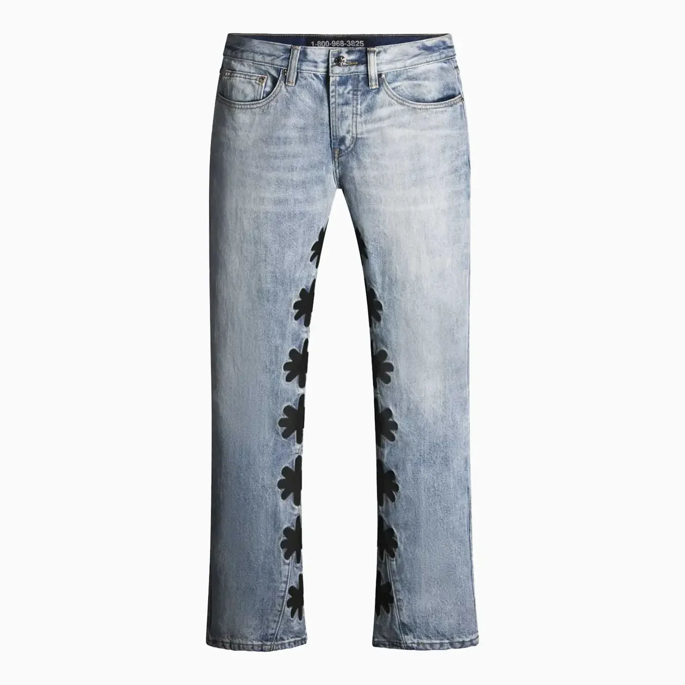 LostShdw Denim Black Logo Light Wash Blue Jeans