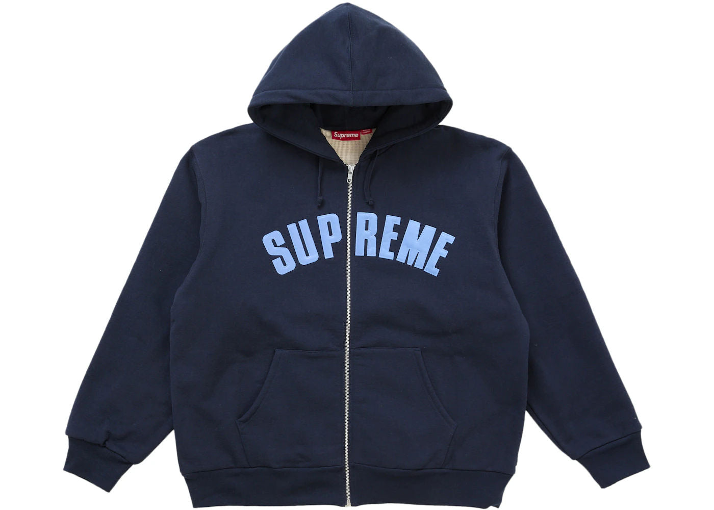 Supreme Arc Thermal Lined Zip Up Hooded Sweatshirt Navy